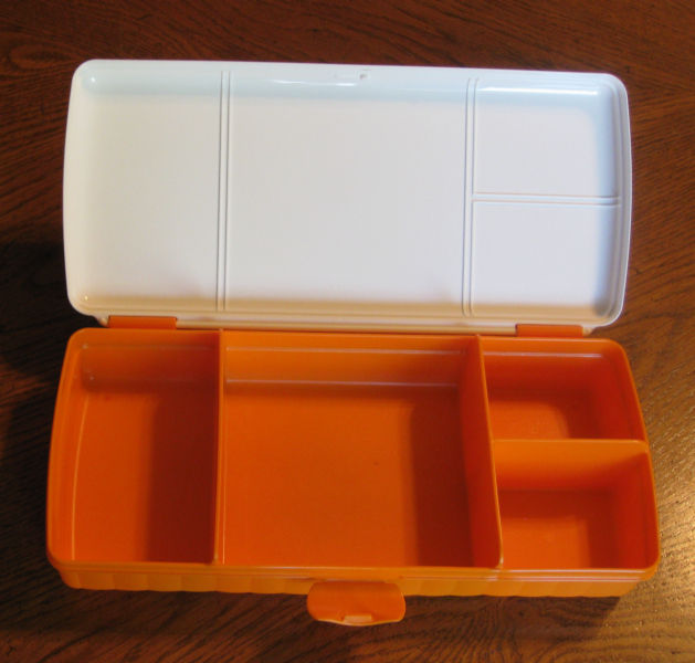 Tupperware Lunch N Things Orange Divided Hinged Container New In Package