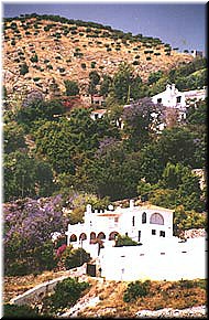 Art of Living Villa - center of picture - located just above the old village of Frigiliana, halfway up the hillside