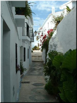 Frigiliana - typical stepped street in old village.